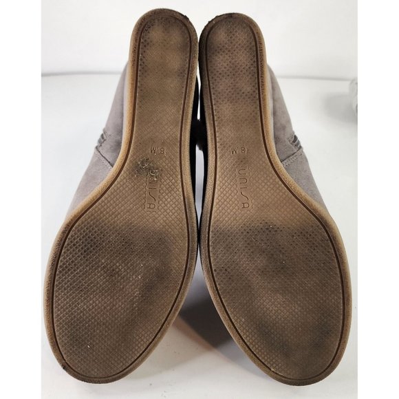 Unisa Boots Womens Size 8.5M Mobii Gray Faux Suede Buckle Momcore Wedge Bootie - Picture 13 of 13